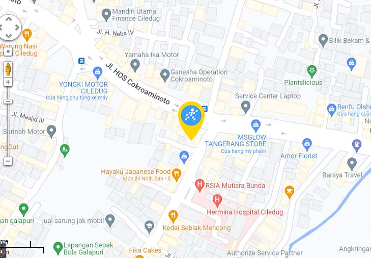 Peta ke toko EraBlue di  Jln. Hos Cokroaminoto No. 09 RT. 001/003 Kel. Sudimara Timur, Kec.Ciledug, Kota Tangerang