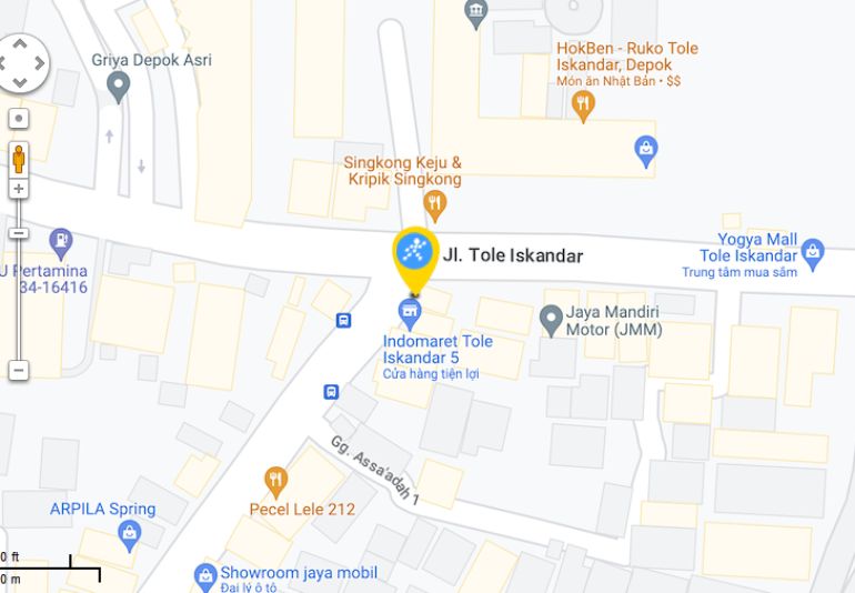 Peta ke toko EraBlue di  Jl. Tole Iskandar No.10, RT.1/RW.1, Tirtajaya, Kec. Sukmajaya, Kota Depok, Jawa Barat 16412