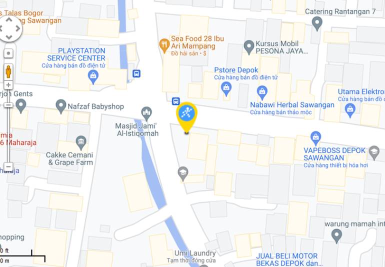 Peta ke toko EraBlue di  Jl. Raya Sawangan 21-1, Mampang, Kec. Pancoran Mas, Kota Depok, Jawa Barat 16433