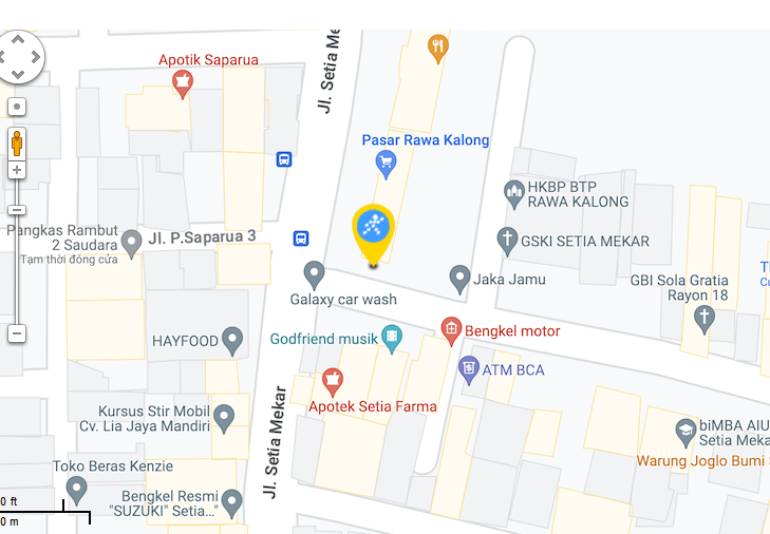 Peta ke toko EraBlue di  Jl. Setia Mekar No.9E, Setiamekar, Kec. Bekasi Tim., Kota Bks, Jawa Barat 17111