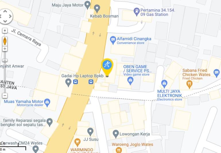 Peta ke toko EraBlue di  Jl. Raya Parung - Ciputat, Pd. Cabe Udik, Kec. Pamulang, Kota Tangerang Selatan, Banten