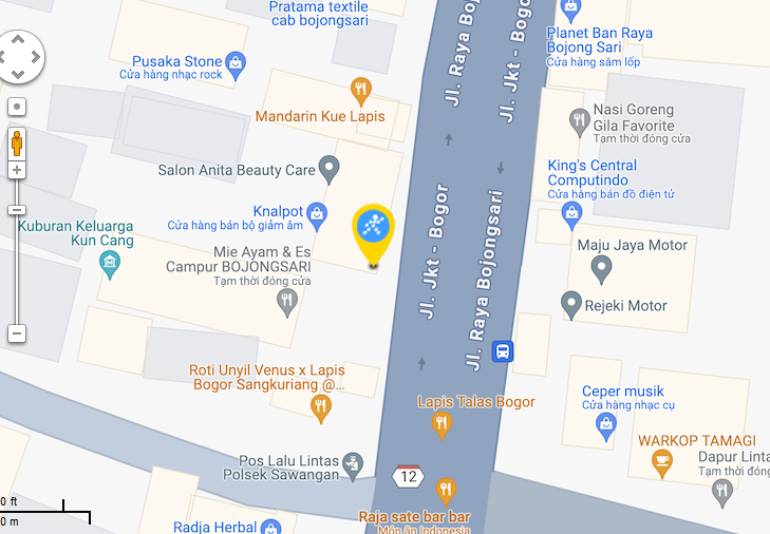 Peta ke toko EraBlue di  Jl.Raya Bojong Sari Lama, RT 001, RW 004, terletak di Kelurahan Bojongsari Lama, Kecamatan Bojongsari, Kota Depok, Provinsi Jawa Barat