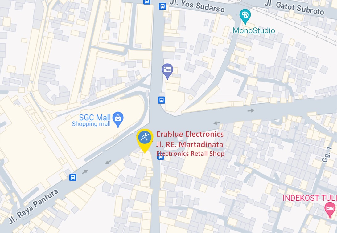 Peta ke toko EraBlue di  P4RW+CQP, Jl. RE. Martadinata, Cikarang Kota, Kec. Cikarang Utara, Kabupaten Bekasi, Jawa Barat 17530