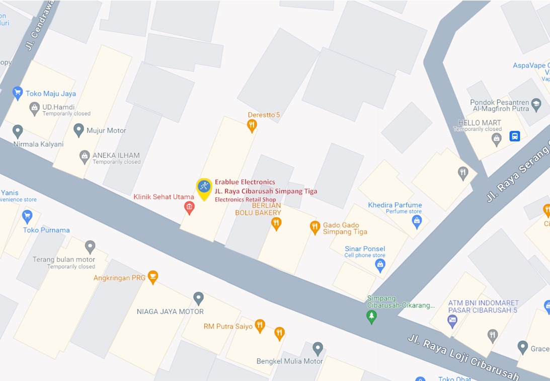 Peta ke toko EraBlue di  Jl. Raya Cibarusah Simpang Tiga, RT.002/RW.03, Cibarusah Kota, Kec. Cibarusah, Kabupaten Bekasi, Jawa Barat 17340