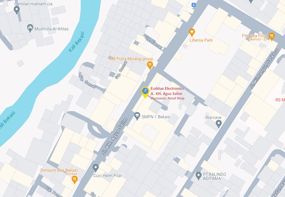 Peta ke toko EraBlue di  Jalan KH Agus Salim, RT 003, RW 007, terletak di Kelurahan Bekasi Jaya, Kecamatan Bekasi Timur, Kota Bekasi, Provinsi Jawa Barat.