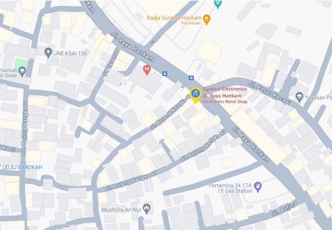 Peta ke toko EraBlue di  Jalan Raya Hankam Nomor 19, RT 004, RW 012, Kel/Desa Jatirahayu, Kecamatan Pondok Melati, Kota Bekasi, Provinsi Jawa Barat.