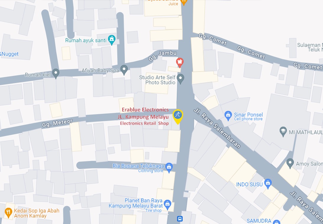 Peta ke toko EraBlue di  Jalan Kampung Melayu Barat, RT. 002, RW.002, terletak di Kel/Desa Kampung Melayu Barat, Kecamatan Teluk Naga, Kabupaten Tangerang, Provinsi Banten