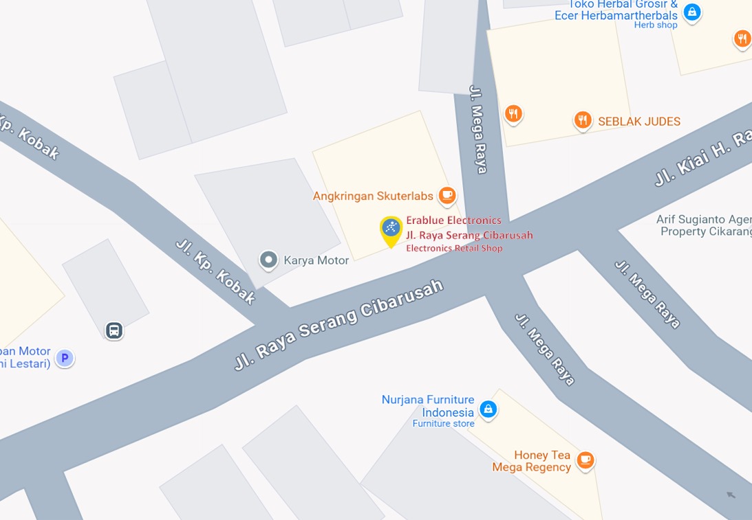 Peta ke toko EraBlue di  Jalan Raya Serang Cibarusah, RT 005, RW 003, terletak di Kel/Desa Sukasari, Kecamatan Serang Baru, Kabupaten Bekasi, Provinsi Jawa Barat.